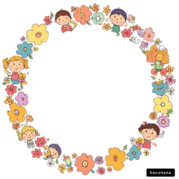 花と子供たちのパターン 花と子供たちのパターン