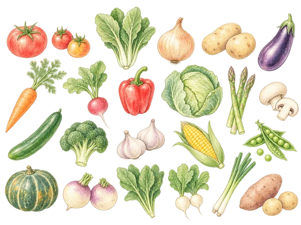野菜イラストセット水彩風