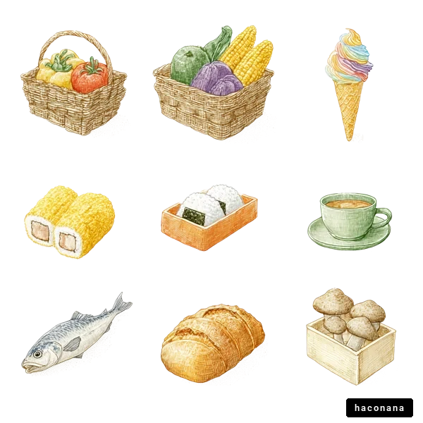 多彩な食材と料理の集合