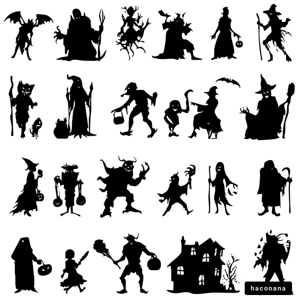 ハロウィンのシルエット集 ハロウィンのシルエット集