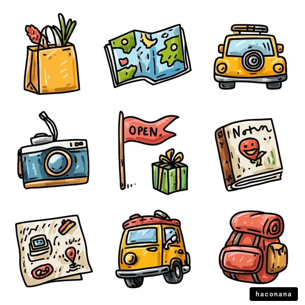 旅行アイコンセット