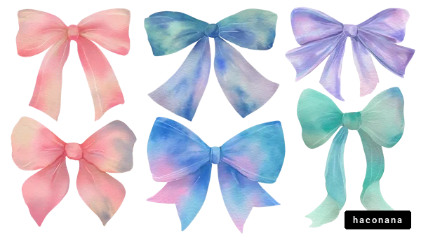 カラフルなリボンのセット カラフルなリボンのセット
