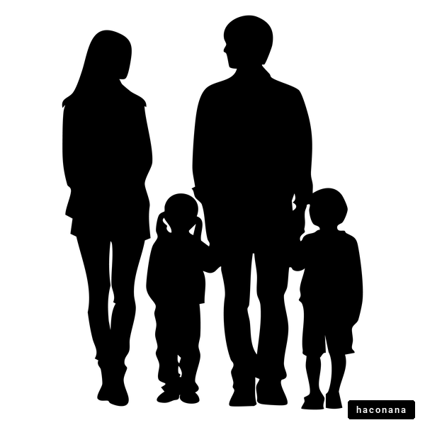 家族のシルエットイラスト 家族のシルエットイラスト