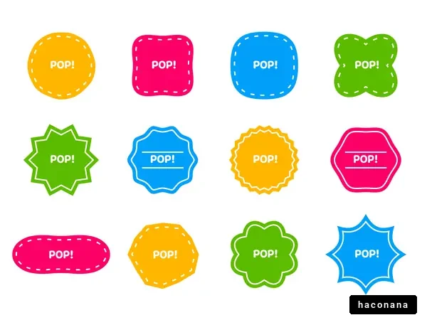 カラフルなPOPバッジ カラフルなPOPバッジ