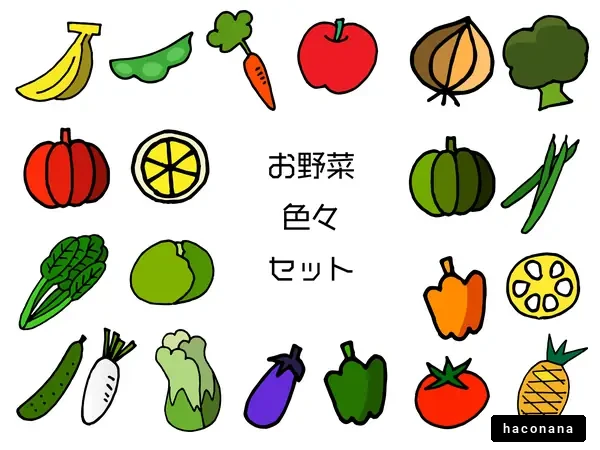 色とりどりのお野菜イラスト