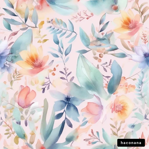 春の花々の水彩画 春の花々の水彩画
