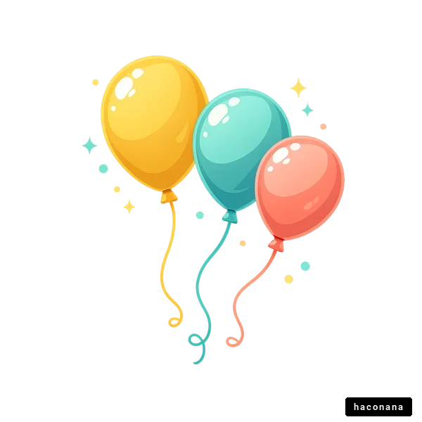 カラフルな風船のイラスト