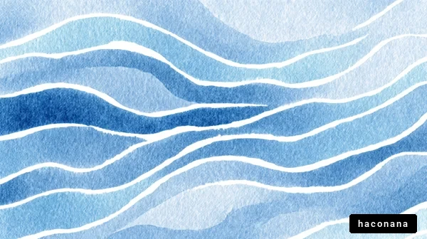 青い波の水彩画 青い波の水彩画