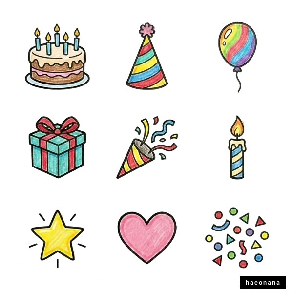 カラフルな誕生日アイコン