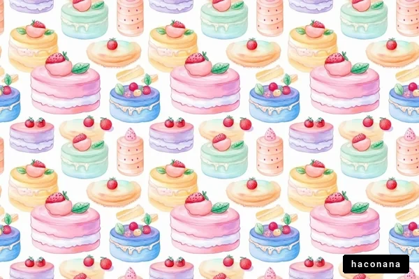 色とりどりのケーキのパターン 色とりどりのケーキのパターン