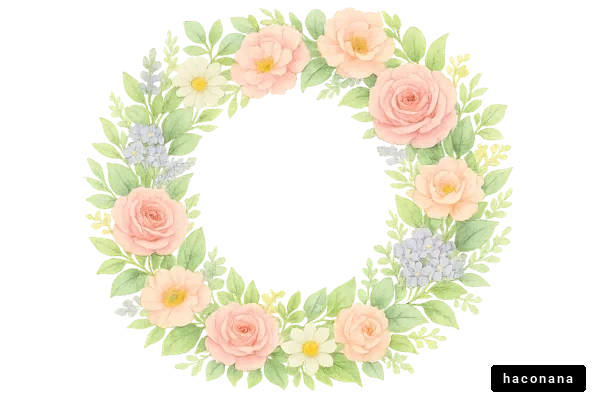 淡い色合いの花の wreath 淡い色合いの花の wreath