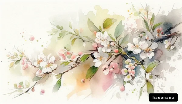 桜の花の水彩画 桜の花の水彩画