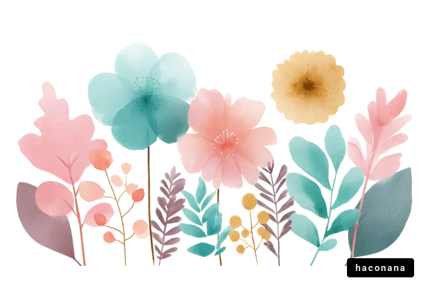 水彩風の花のイラスト