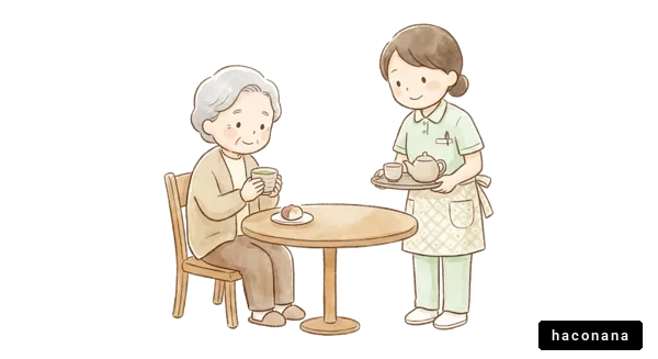 介護士と高齢者の交流