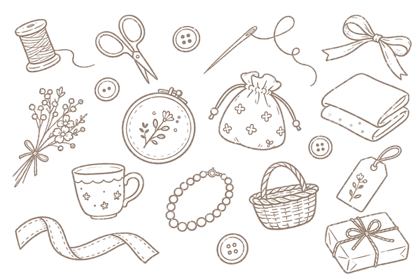 手芸・裁縫道具のイラストセット