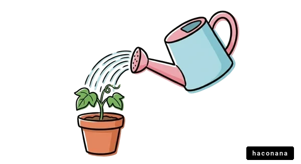 植物に水をやるイラスト