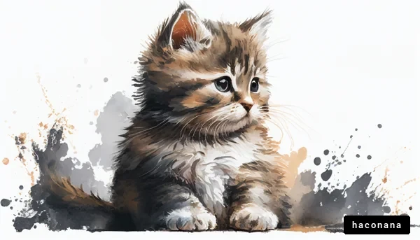 可愛い子猫の水彩画 可愛い子猫の水彩画