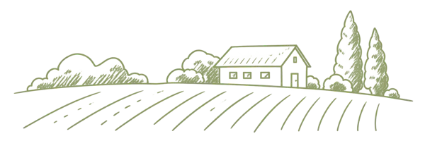 農場と畑のスケッチイラスト