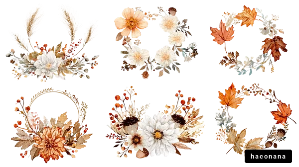 秋の華やかな花輪 秋の華やかな花輪