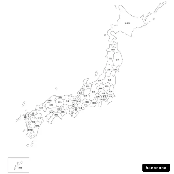 日本の都道府県地図