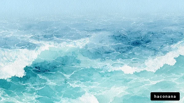 青い海の水彩画 青い海の水彩画