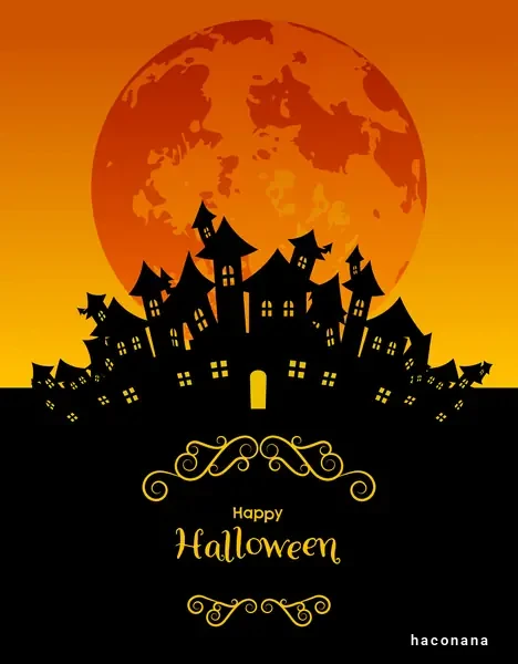 ハロウィンの夜の景色 ハロウィンの夜の景色