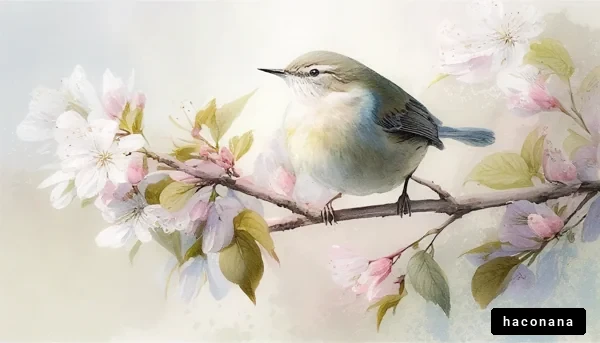 花と小鳥の水彩画 花と小鳥の水彩画
