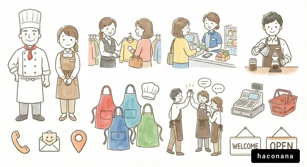 ショップ店員の接客イラスト