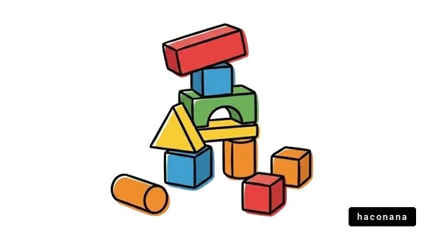カラフルな積み木の塔