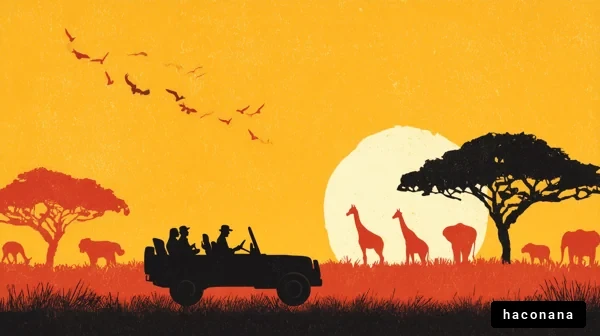 サファリの夕暮れ時
