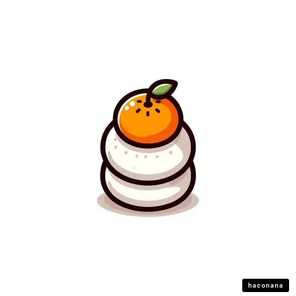 みかんと餅のイラスト・お正月 みかんと餅のイラスト・お正月