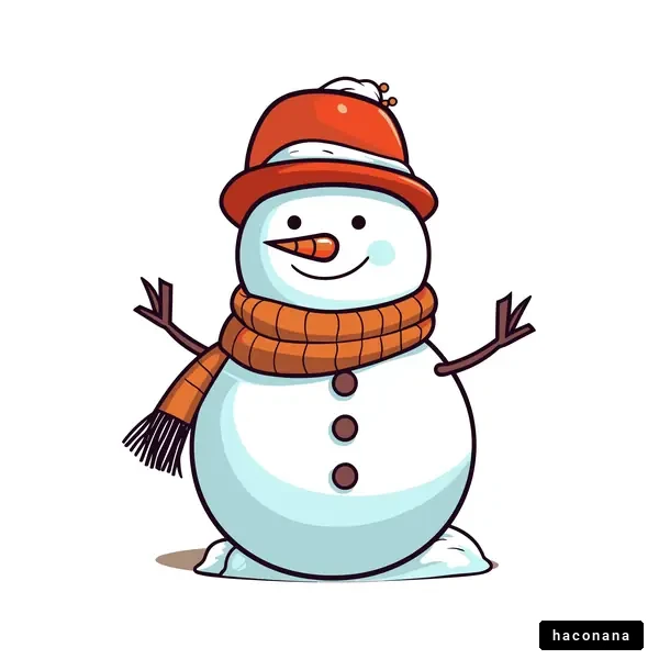 かわいい雪だるまのイラスト