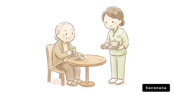 介護士と高齢者の交流