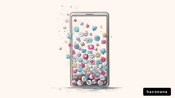 スマートフォンとアイコンの洪水