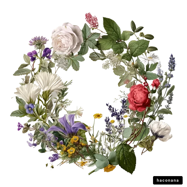 色とりどりの花のリース 色とりどりの花のリース