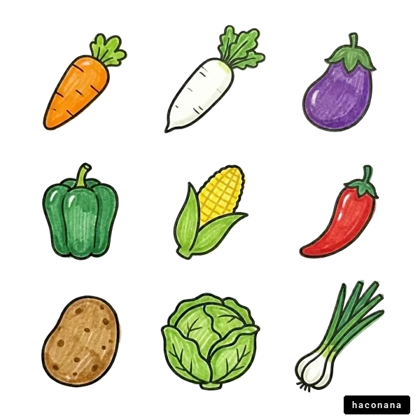 カラフルな野菜イラスト