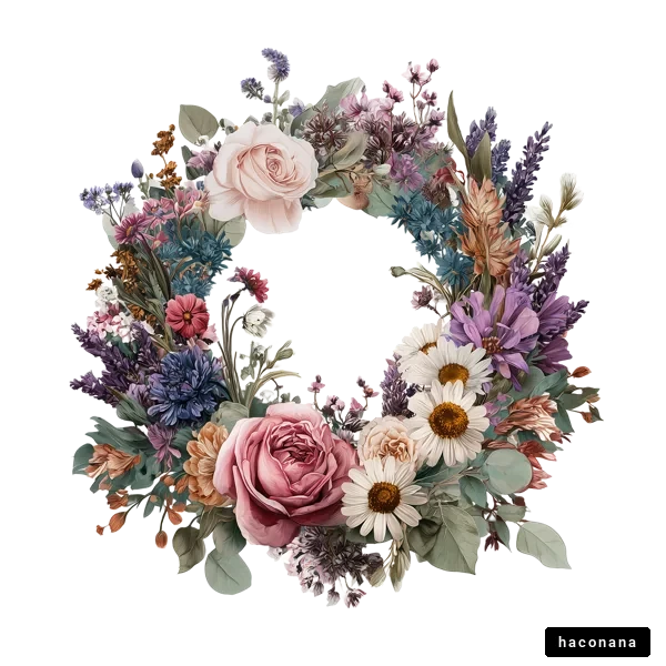 カラフルな花のリース カラフルな花のリース