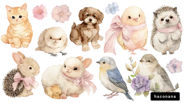 可愛い動物たちのイラスト