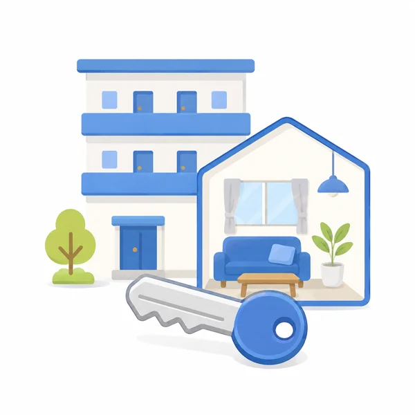 家と鍵の不動産イラスト