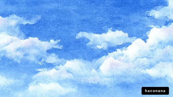 青空と雲の水彩画 青空と雲の水彩画