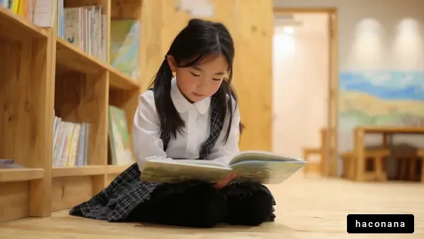 静かに本を読む子ども