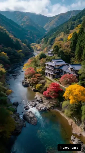 美しい山間の秋景色