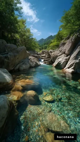 美しい清流と自然の景色