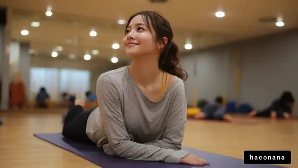 リラックスするヨガの女性