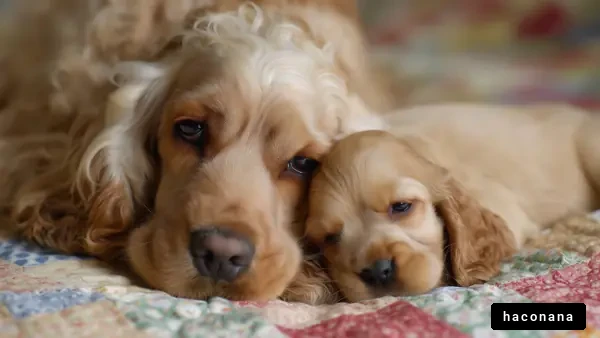愛らしい犬親子のひととき