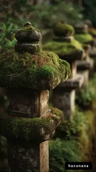 苔むした灯籠の風景