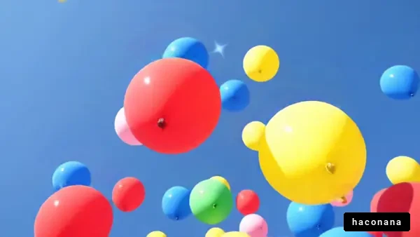 カラフルな風船の空