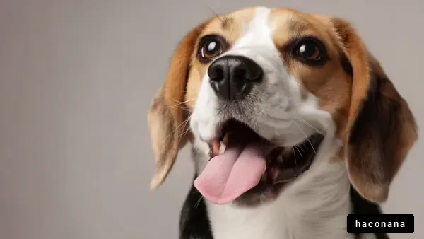 楽しそうなビーグル犬