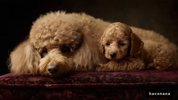 可愛い犬と子犬のポートレート