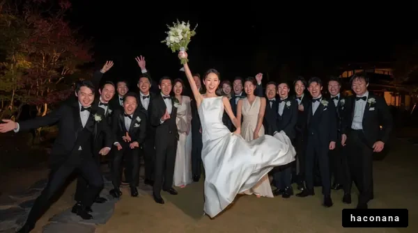 結婚式の賑やかな瞬間